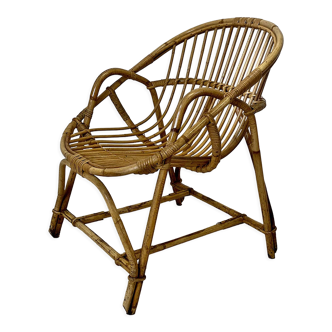 Vintage rattan armchair 60's