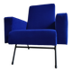 Fauteuil en velours bleu vintage