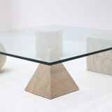 Table basse Metafora en travertin par Massimo & Lella Vignelli, Italie
