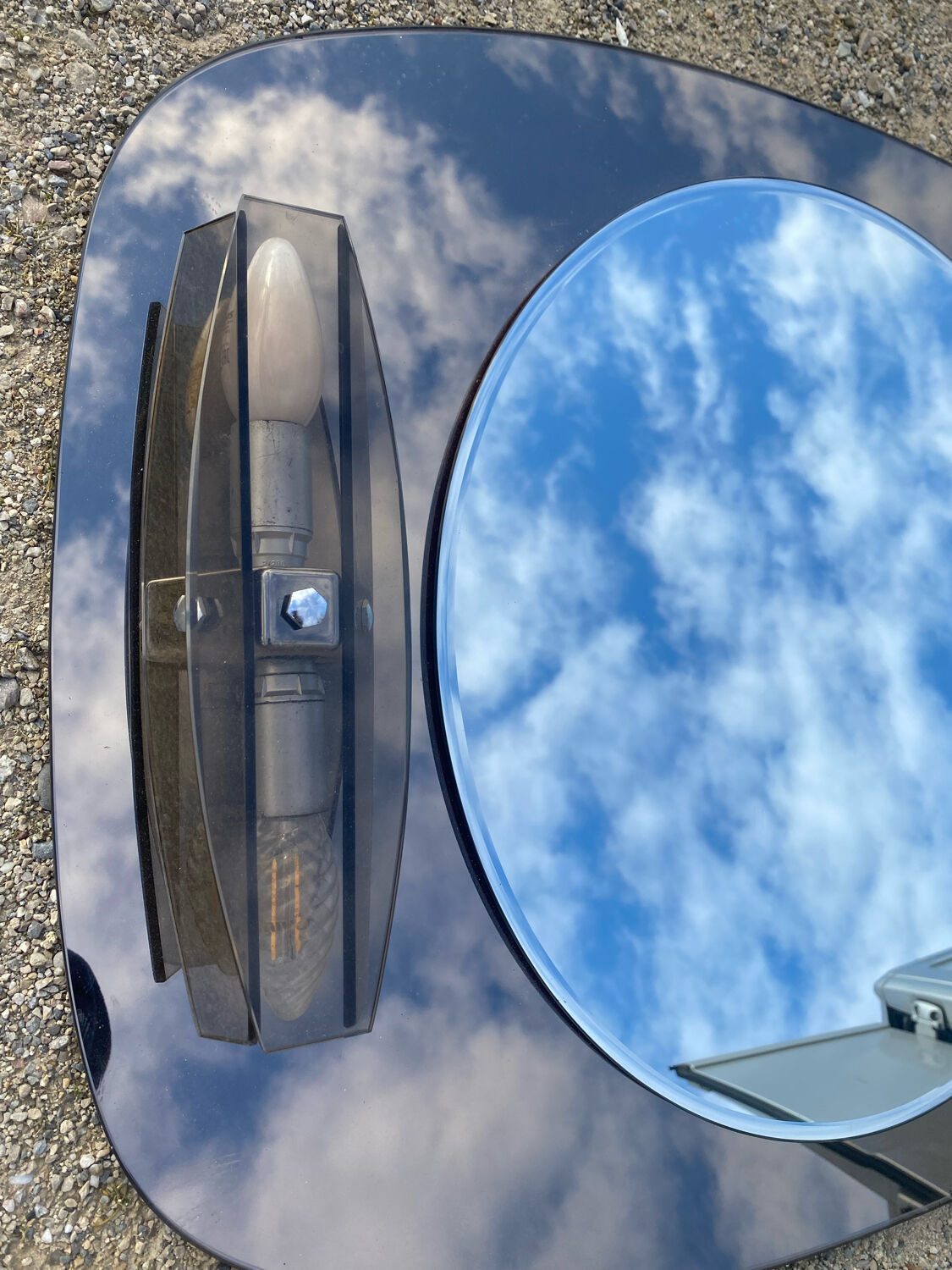 Mirror illuminating bathroom design, 79x60 cm