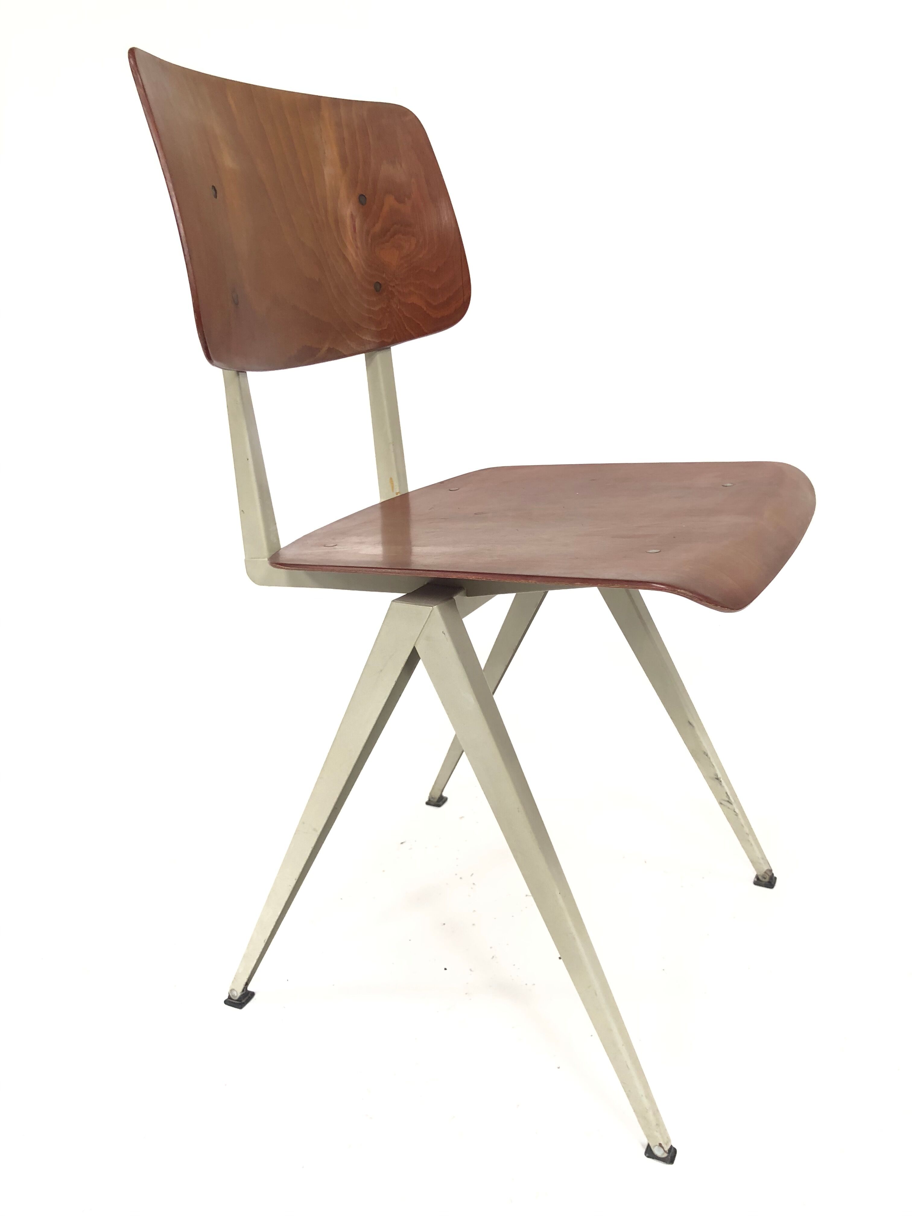 Lot of 4 vintage school chairs Galvanitas S16 Netherlands