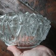 Plafonnier, applique vintage verre moulé