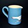 Soufflenheim terracotta pottery pitcher with blue goose decor