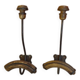 2 old coat hooks