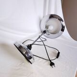 Adjustable chrome metal UFO lamp, space age, UFO, Aluminor, France, 1980.