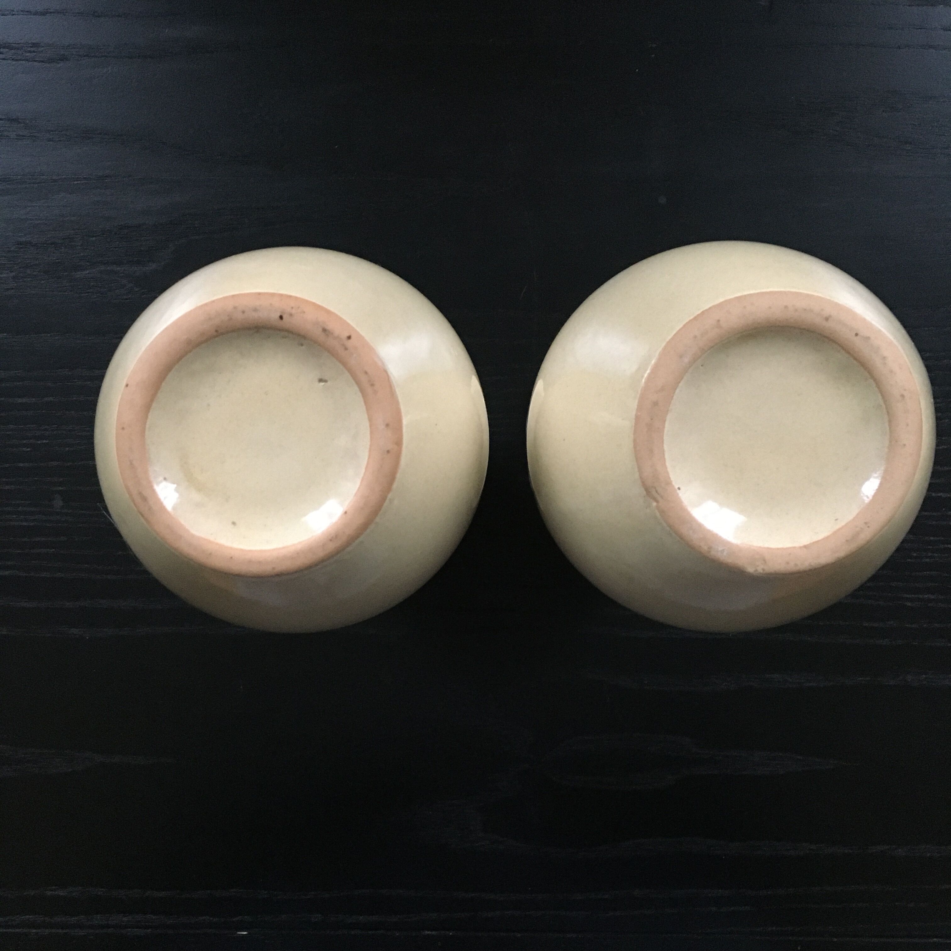 Pair of corrugated neck vases