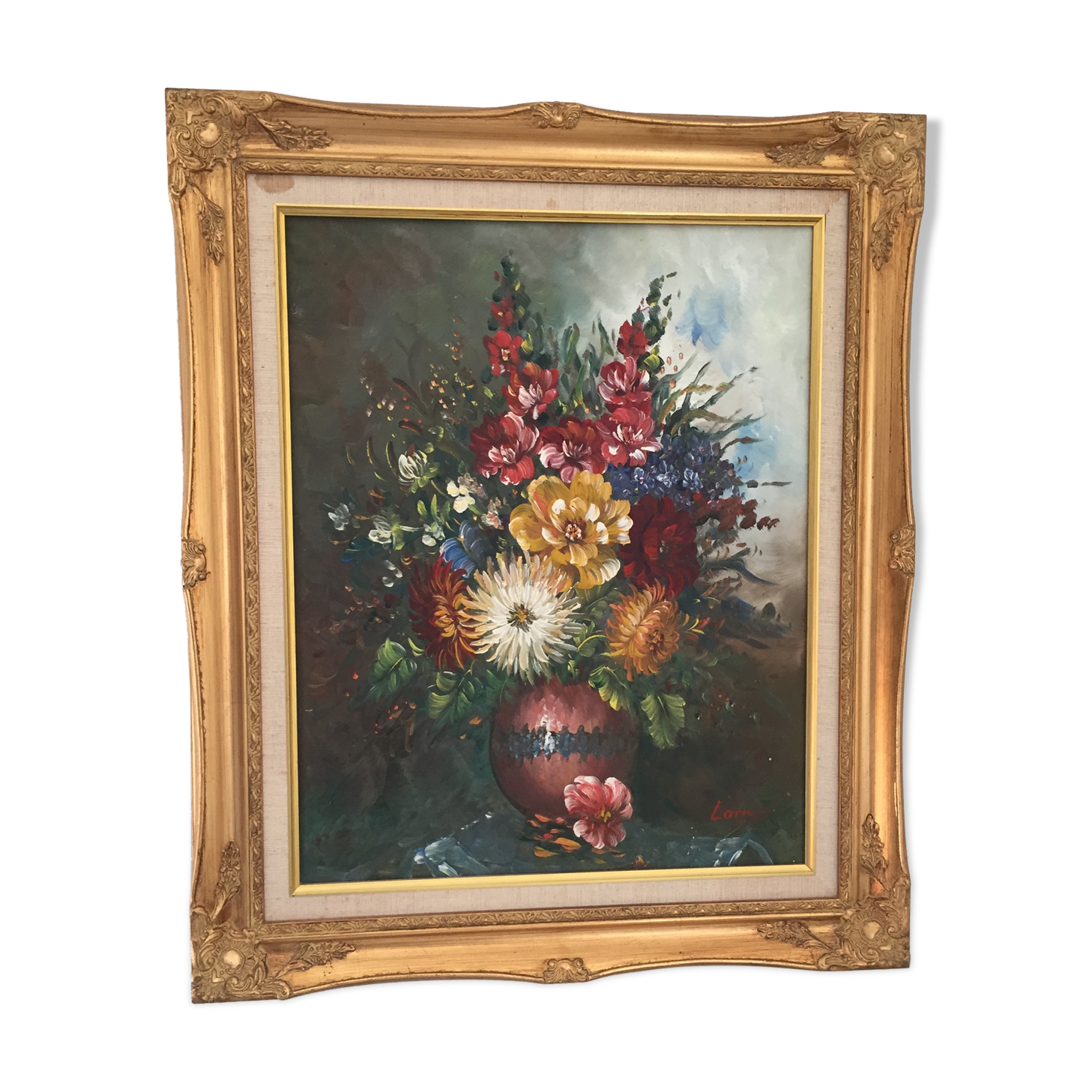 Framed canvas flower board