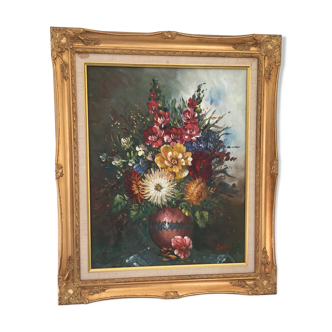 Framed canvas flower board