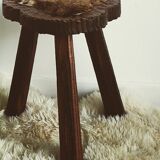 Stool tripod cow skin