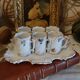 Antique Art Nouveau liqueur set in porcelain