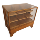 Antique oak store counter with drawers