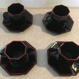 Coffee cups and saucers Octime noir