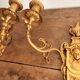 Pair of Gold Wall Sconces in Louis XVI Style from the Napoleonic III Era, Apolon, 19th Century