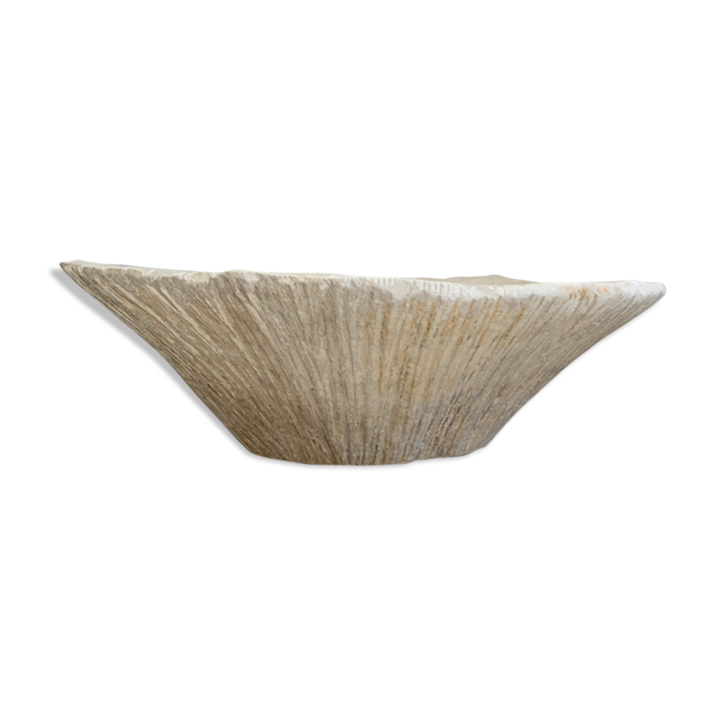 Empty pocket in vintage alabaster