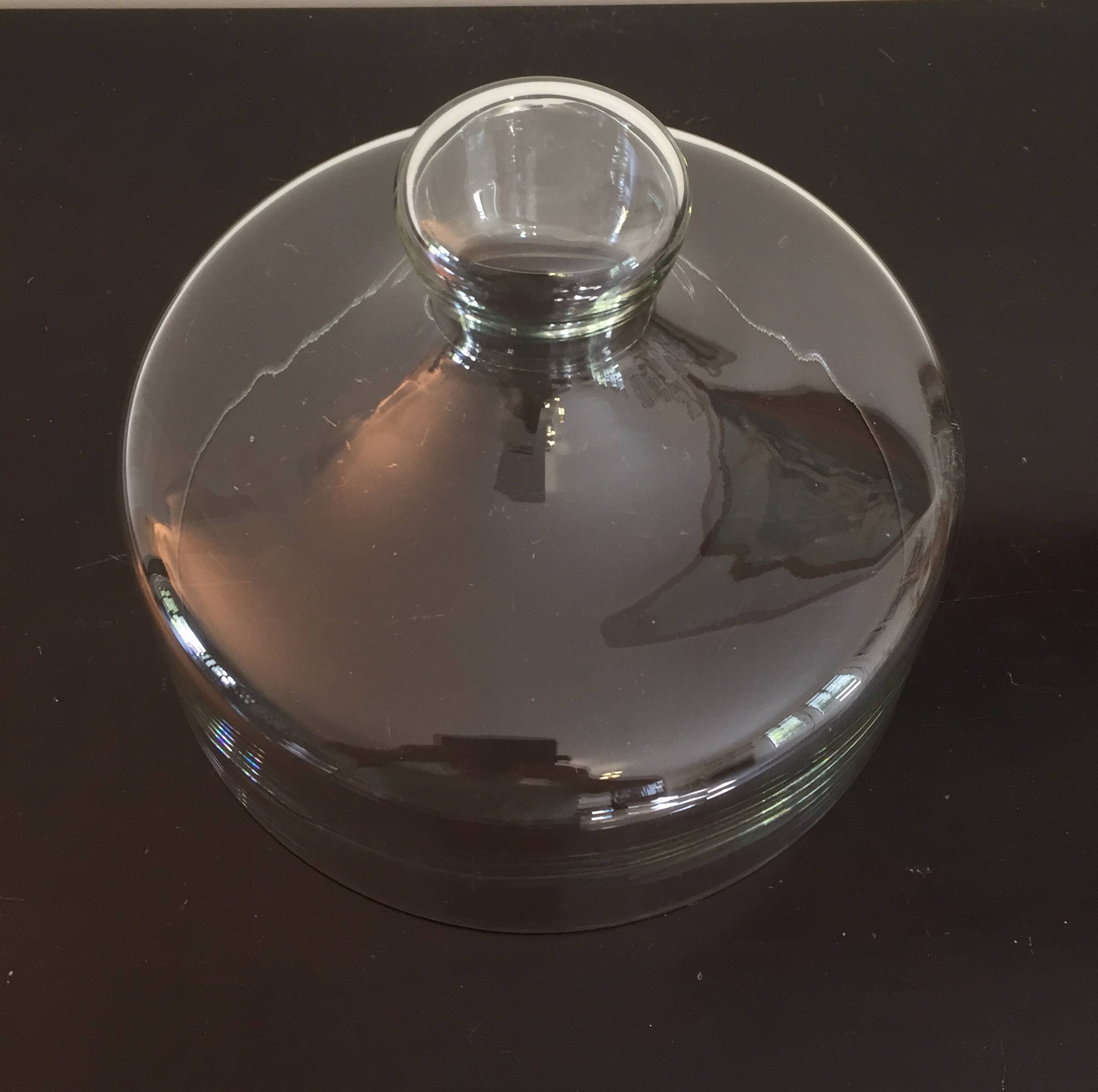old large bell - blown glass - cheese cakes tart - vintage