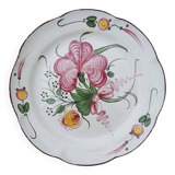 Antique Ceramic Deep Plate with Floral Decor