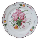 Ancienne Assiette Creuse en Céramique Décor Floral