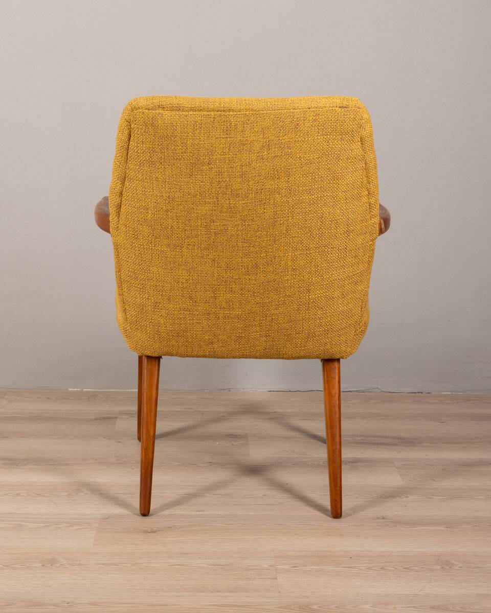 60s vintage armchair in yellow fabric Italian design