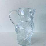Vintage glass pitcher owl shape
