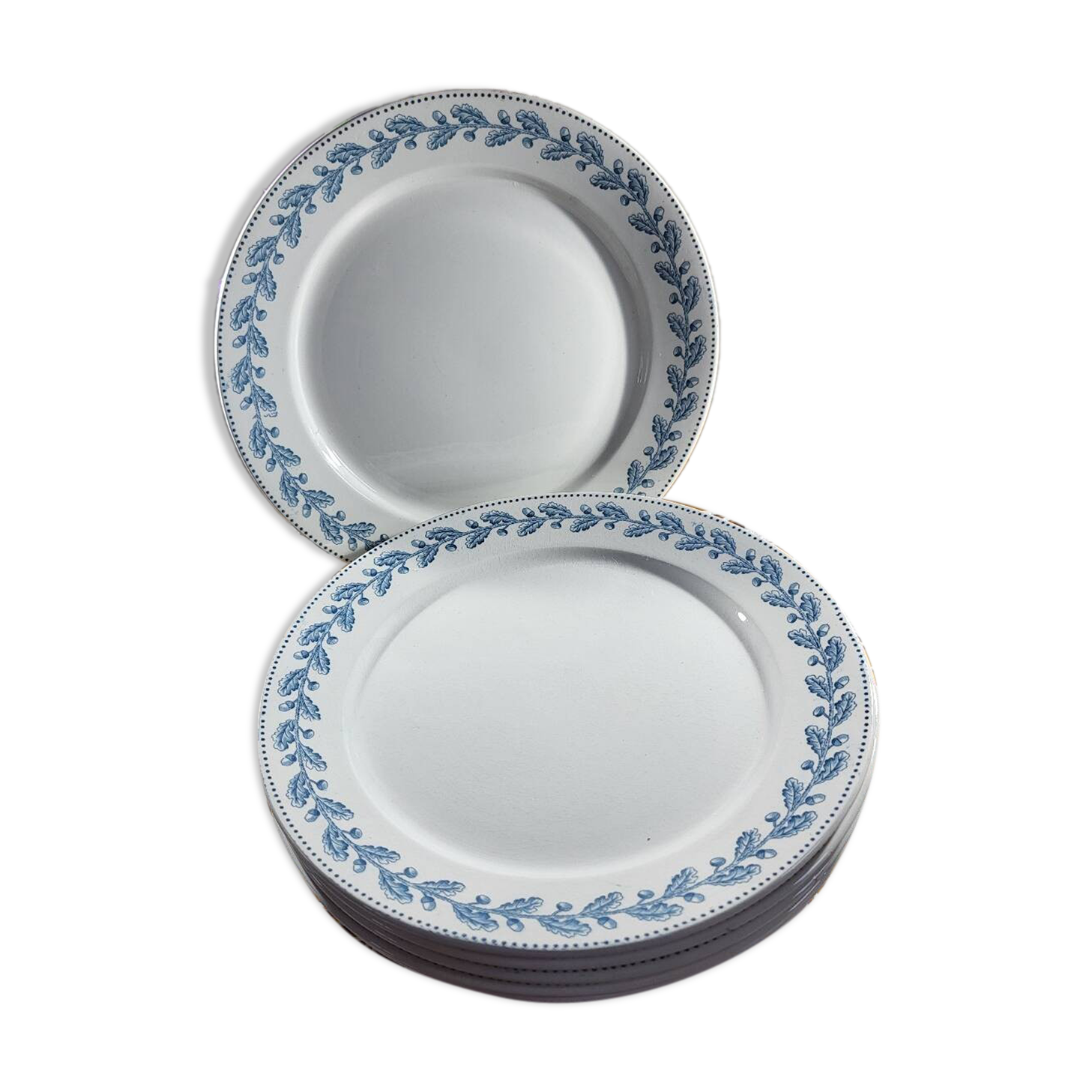 6 assiettes plates Sarreguemines Modèle chêne