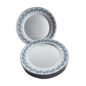 6 assiettes plates Sarreguemines Modèle chêne