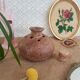 Vase pique flowers Vallauris in vintage sandstone
