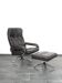 Unico 1970s Dark Brown Leather Lounge Chair and Ottoman Set of 2