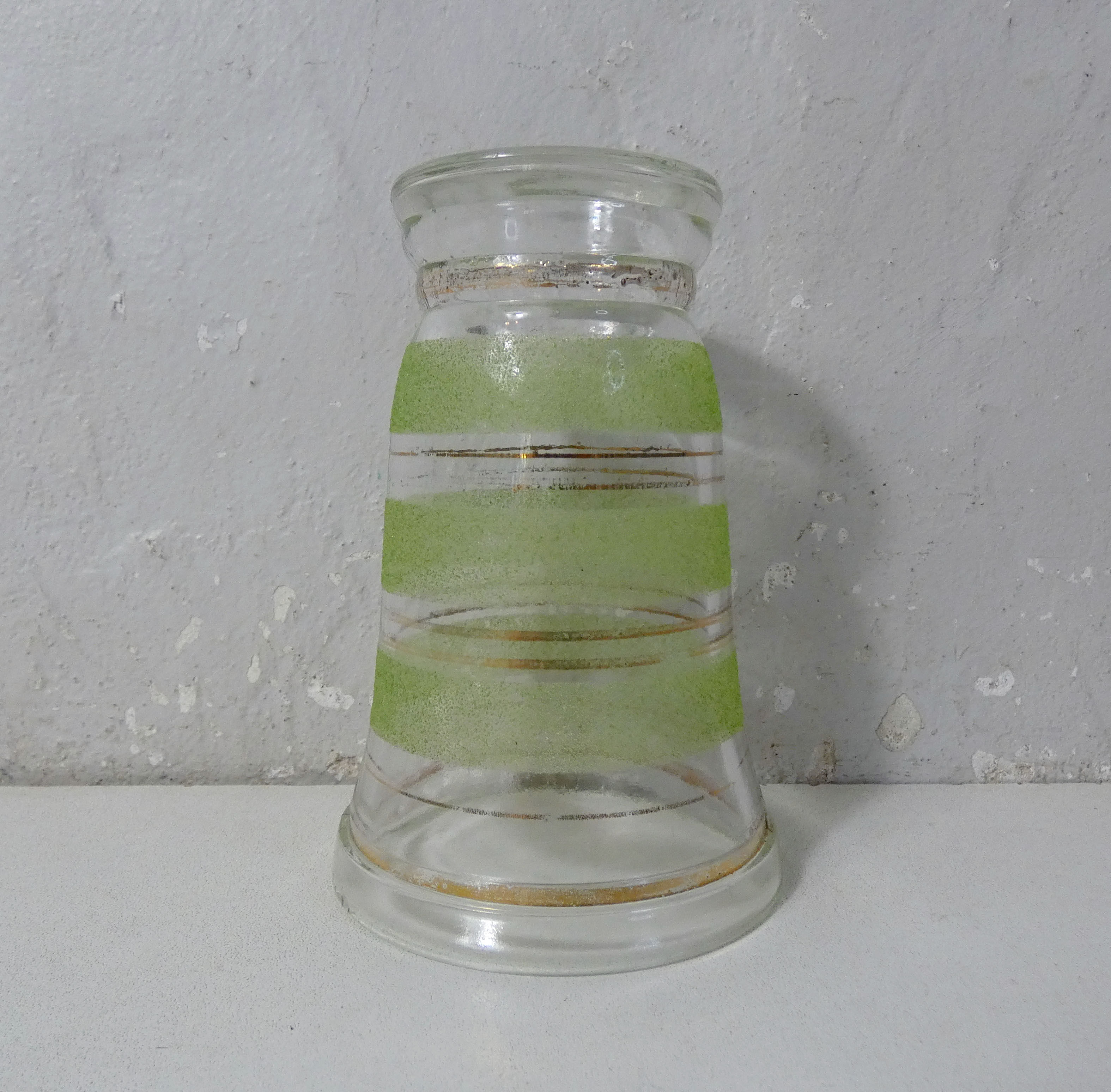 Vintage green granite glass vase