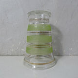Vase en verre granité vert vintage
