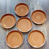 Set of 6 flat plates in sandstone