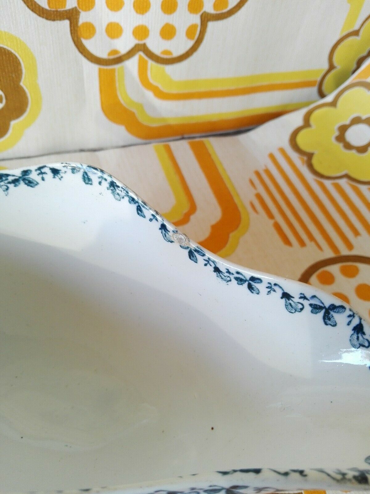 Saint Amand Hamage acacia floral pattern petrol blue vintage