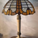 Empire lamp in bronze and marble, large size 70x43, 6kg, and a superb lampshade.