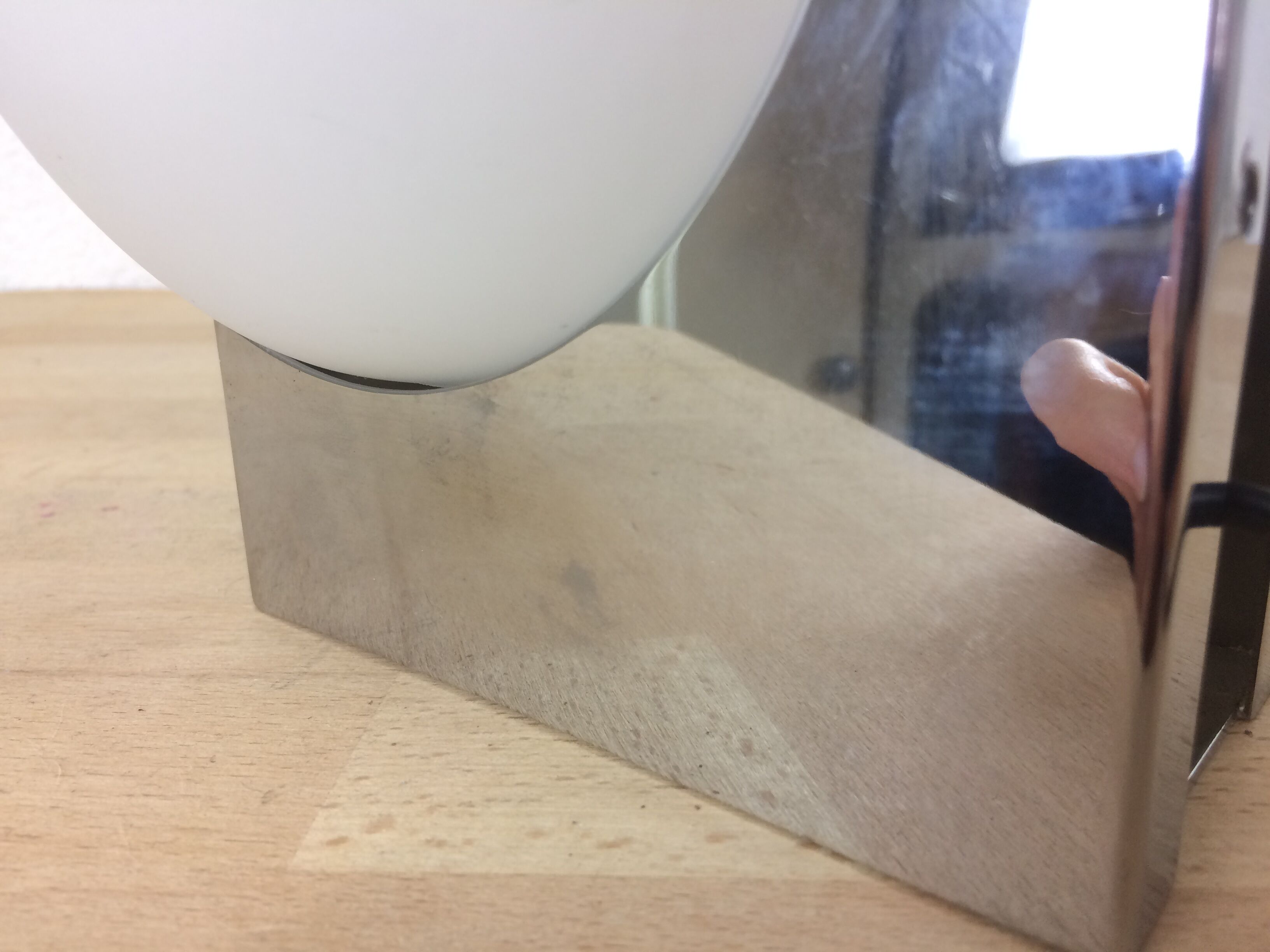 1970 chrome and opaline ball