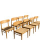 8 dining chairs in oak  w/ paper cord