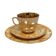 Chodzież "Trio" breakfast set – marbled gold design, PRL era (1970s).