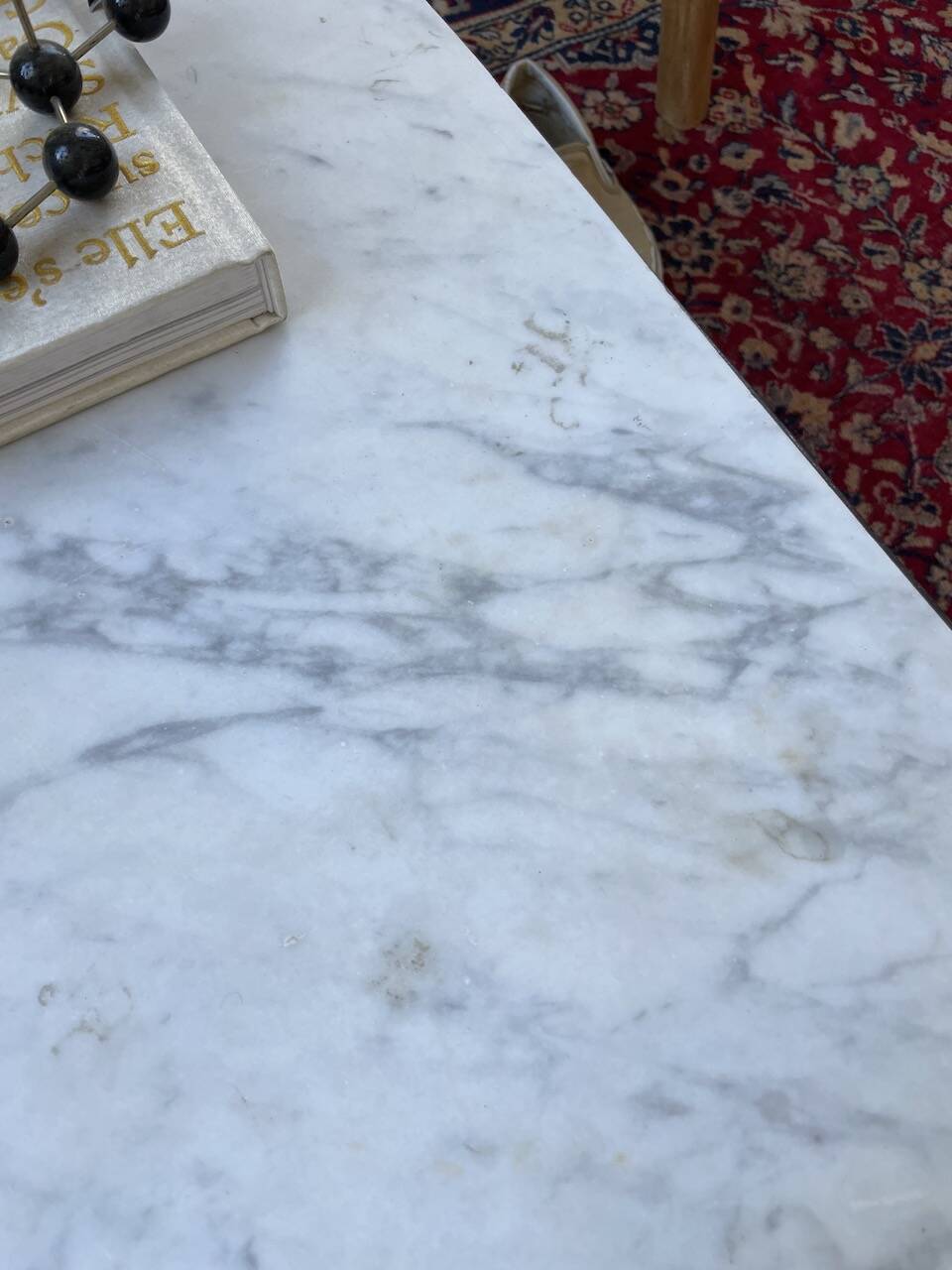 50s coffee table in metal and marble