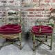 Pair of provençal straw armchairs late nineteenth
