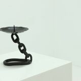 Brutalist Wrought Iron Candle Holder 1970s