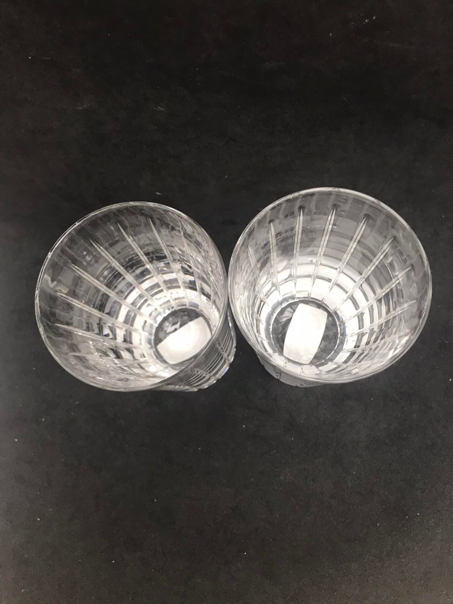 2 Christofle crystal glasses