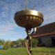 Lustre de Style Empire Tole rouge et laiton