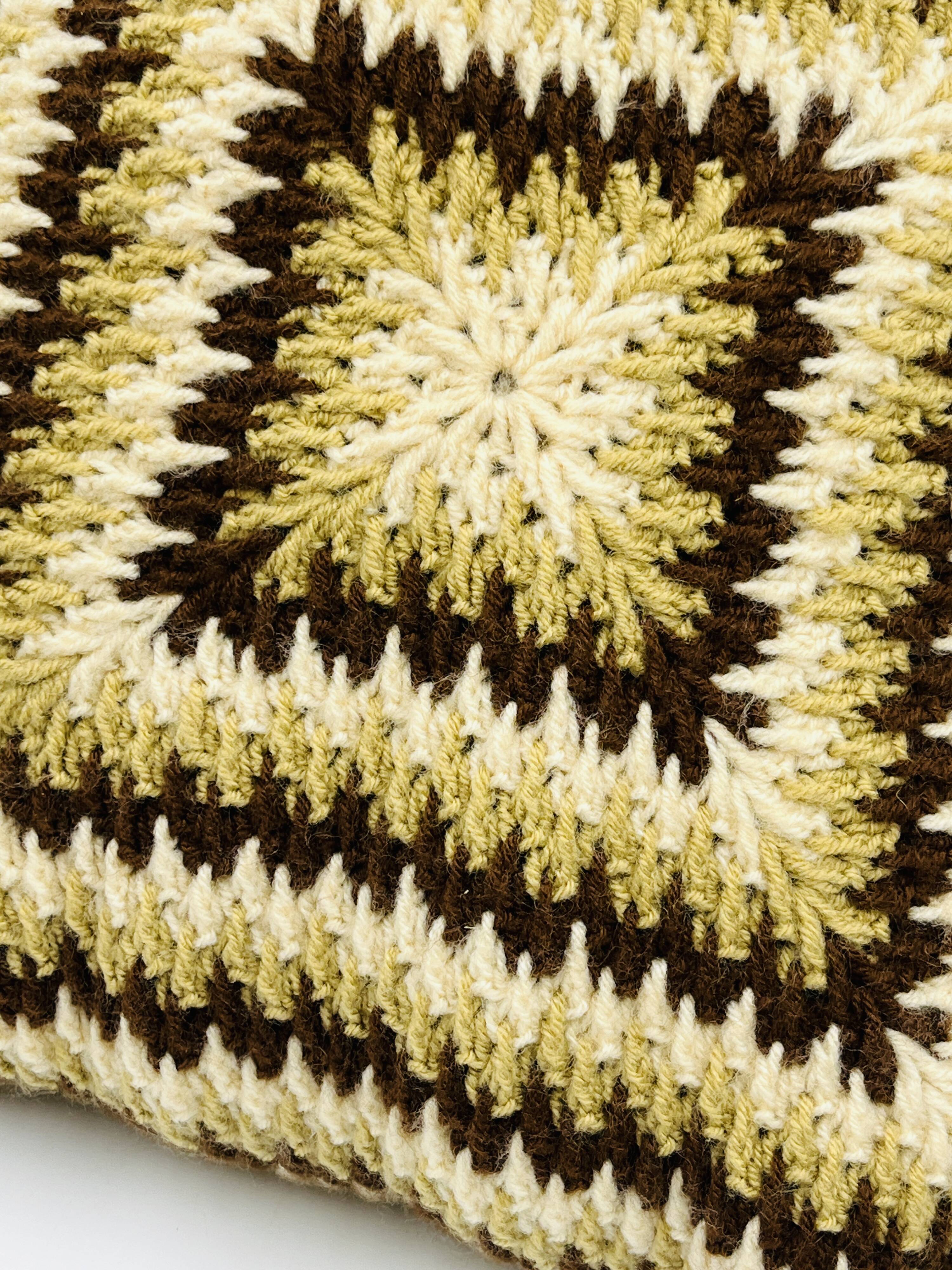 Vintage 70s crochet cushion
