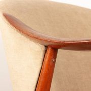 2 Scandinavian armchairs in teak and fabric, new, Gerhard Berg/Westnofa 1960.