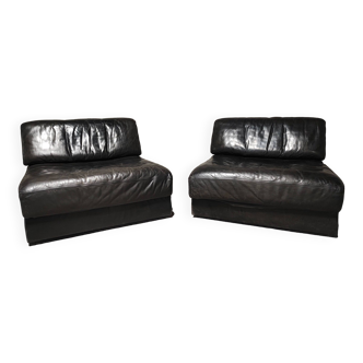 Pair of low chairs DS-76/107 De Sede - sofa bed