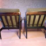 Pair of Danish Grete Jalk armchairs model Poul Jeppesen 56 in rosewood Denmark.