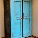 Vintage Metal & Wood Wardrobe