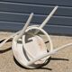 Baumann white seagull chair with black leatherette