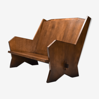 Italian Settee in Stained Beech - 1940's