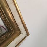 Former mirror Louis Philippe in wood and gold and white plaster