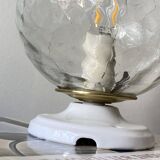 Ceiling light or wall light with cracked glass globe, 15 cm, porcelain rose.