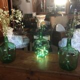 Set of 3 green demijohn 10 L